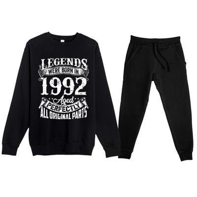 32 Years Old Vintage Legends Born In 1992 32nd Birthday Premium Crewneck Sweatsuit Set