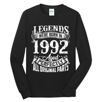 32 Years Old Vintage Legends Born In 1992 32nd Birthday Tall Long Sleeve T-Shirt