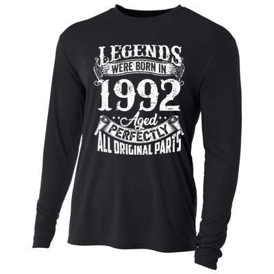 32 Years Old Vintage Legends Born In 1992 32nd Birthday Cooling Performance Long Sleeve Crew