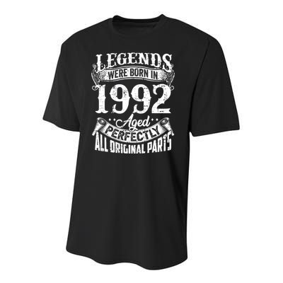 32 Years Old Vintage Legends Born In 1992 32nd Birthday Youth Performance Sprint T-Shirt