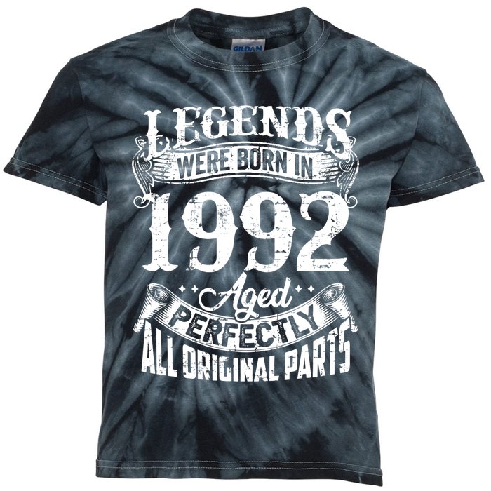 32 Years Old Vintage Legends Born In 1992 32nd Birthday Kids Tie-Dye T-Shirt