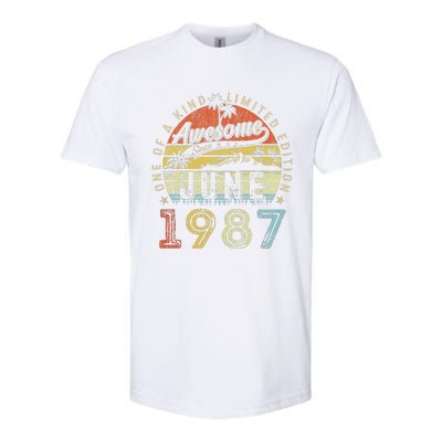 36 Year Old Awesome Since June 1987 36th Birthday Softstyle® CVC T-Shirt