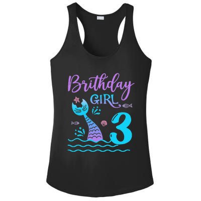 3 Year Old Gift Mermaid Tail 3rd Birthday Daughter Ladies PosiCharge Competitor Racerback Tank