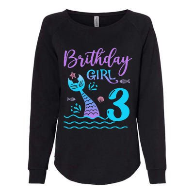 3 Year Old Gift Mermaid Tail 3rd Birthday Daughter Womens California Wash Sweatshirt