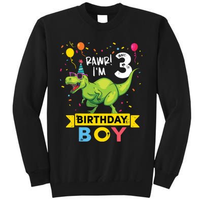 3 Year Old 3rd Birthday Rex Dinosaur Sweatshirt