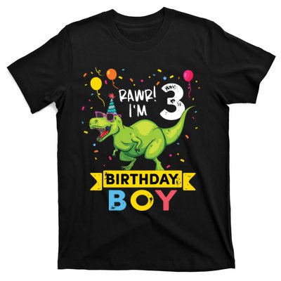 3 Year Old 3rd Birthday Rex Dinosaur T-Shirt