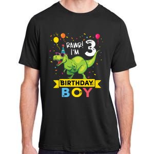 3 Year Old 3rd Birthday Rex Dinosaur Adult ChromaSoft Performance T-Shirt