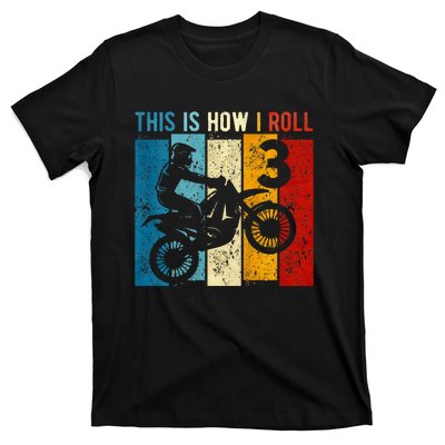 3 Year Old Birthday Boy Motocross 3rd Birthday Dirt Bike T-Shirt