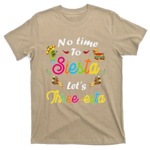 3 Year Old Mexican Fiesta No Time To Siesta Let's Threeesta T-Shirt