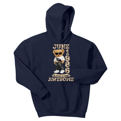 38 Year Old Awesome June 1986 38th Birthday Gifts Kids Hoodie