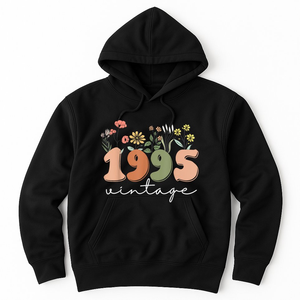 30 Years Old Vintage 1995 30th Birthday Wildflower Hoodie