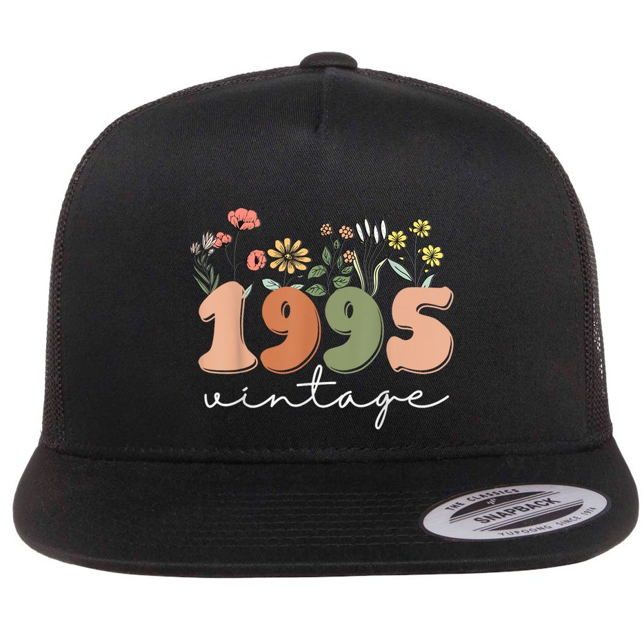 30 Years Old Vintage 1995 30th Birthday Wildflower Flat Bill Trucker Hat