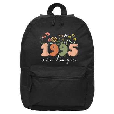 30 Years Old Vintage 1995 30th Birthday Wildflower 16 in Basic Backpack