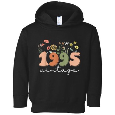 30 Years Old Vintage 1995 30th Birthday Wildflower Toddler Hoodie