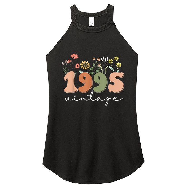 30 Years Old Vintage 1995 30th Birthday Wildflower Women's Perfect Tri Rocker Tank