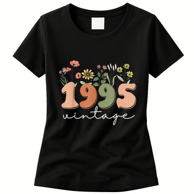 30 Years Old Vintage 1995 30th Birthday Wildflower Womens T-Shirt