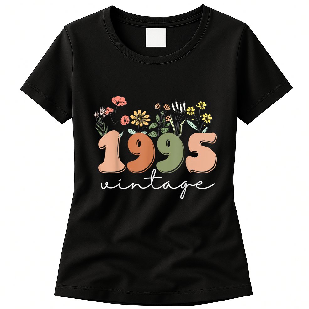 30 Years Old Vintage 1995 30th Birthday Wildflower Womens T-Shirt