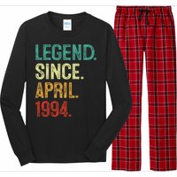 30 Years Old Legend Since April 1994 30th Birthday Long Sleeve Pajama Set