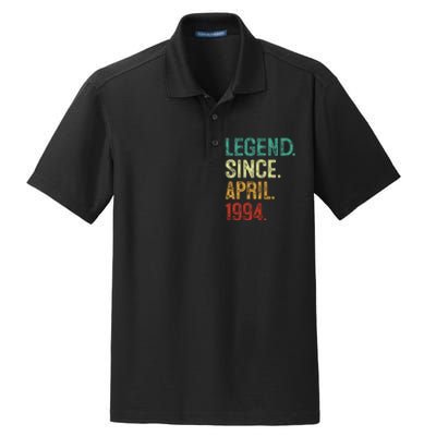 30 Years Old Legend Since April 1994 30th Birthday Dry Zone Grid Polo