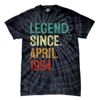 30 Years Old Legend Since April 1994 30th Birthday Tie-Dye T-Shirt