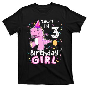 3 Year Old Dinosaur Birthday 3rd T Rex Dino Three Saurus T-Shirt