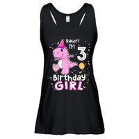 3 Year Old Dinosaur Birthday 3rd T Rex Dino Three Saurus Ladies Essential Flowy Tank