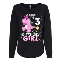 3 Year Old Dinosaur Birthday 3rd T Rex Dino Three Saurus Womens California Wash Sweatshirt