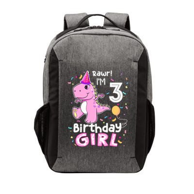 3 Year Old Dinosaur Birthday 3rd T Rex Dino Three Saurus Vector Backpack