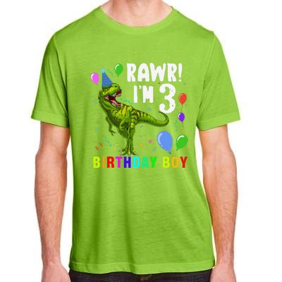 3 Year Old 3rd Birthday T Rex Dinosaur Adult ChromaSoft Performance T-Shirt