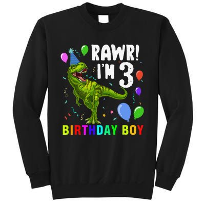 3 Year Old 3rd Birthday T Rex Dinosaur Sweatshirt