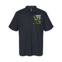 3 Year Old 3rd Birthday T Rex Dinosaur Softstyle Adult Sport Polo