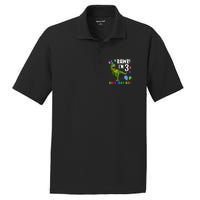 3 Year Old 3rd Birthday T Rex Dinosaur PosiCharge RacerMesh Polo