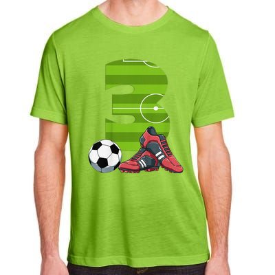 3 Year Old Gifts Dabbing Soccer Player 3rd Birthday Adult ChromaSoft Performance T-Shirt