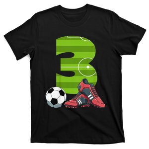 3 Year Old Gifts Dabbing Soccer Player 3rd Birthday T-Shirt