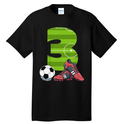 3 Year Old Gifts Dabbing Soccer Player 3rd Birthday Tall T-Shirt