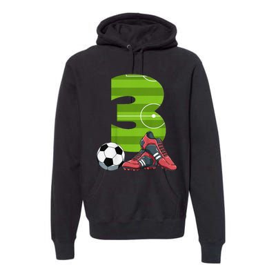 3 Year Old Gifts Dabbing Soccer Player 3rd Birthday Premium Hoodie