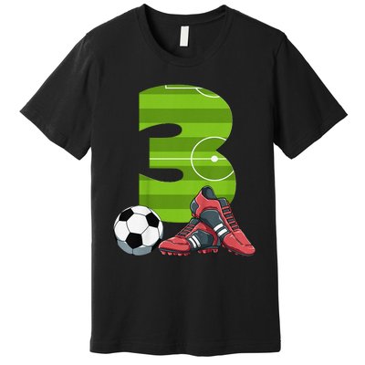 3 Year Old Gifts Dabbing Soccer Player 3rd Birthday Premium T-Shirt