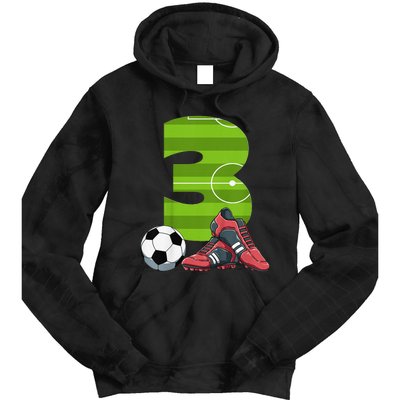 3 Year Old Gifts Dabbing Soccer Player 3rd Birthday Tie Dye Hoodie