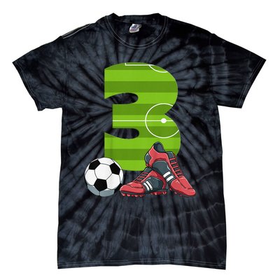 3 Year Old Gifts Dabbing Soccer Player 3rd Birthday Tie-Dye T-Shirt