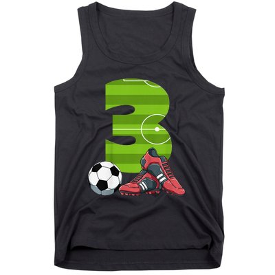 3 Year Old Gifts Dabbing Soccer Player 3rd Birthday Tank Top