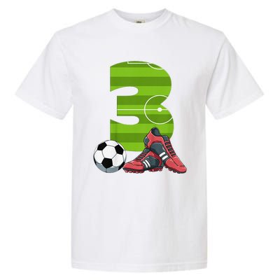 3 Year Old Gifts Dabbing Soccer Player 3rd Birthday Garment-Dyed Heavyweight T-Shirt