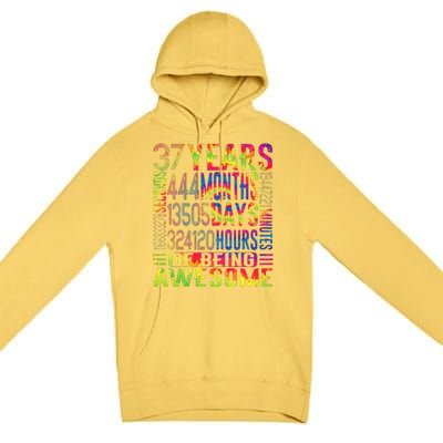 37 Years Old 37th Birthday Funny Vintage Retro 444 Months Premium Pullover Hoodie