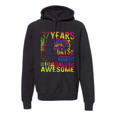 37 Years Old 37th Birthday Funny Vintage Retro 444 Months Premium Hoodie