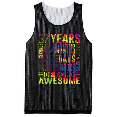 37 Years Old 37th Birthday Funny Vintage Retro 444 Months Mesh Reversible Basketball Jersey Tank