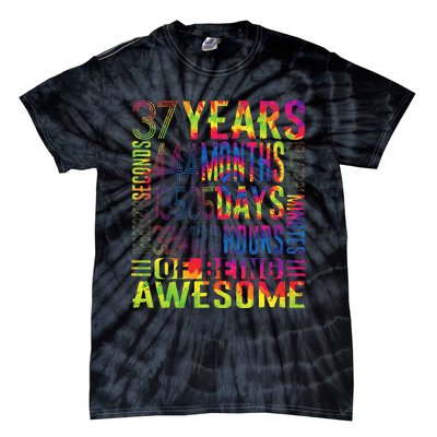 37 Years Old 37th Birthday Funny Vintage Retro 444 Months Tie-Dye T-Shirt