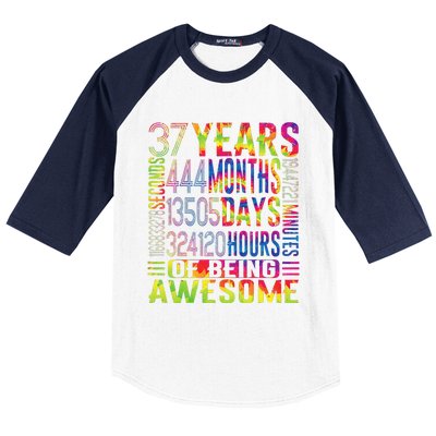 37 Years Old 37th Birthday Funny Vintage Retro 444 Months Baseball Sleeve Shirt