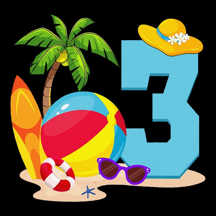 3 Year Old Beach Ball Pool Party Birthday Summer Vacation Impact Tech Backpack