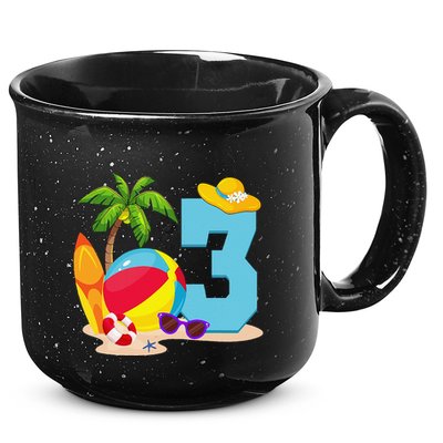 3 Year Old Beach Ball Pool Party Birthday Summer Vacation 15oz Campfire Ceramic Mug