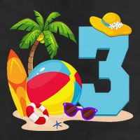 3 Year Old Beach Ball Pool Party Birthday Summer Vacation Hat