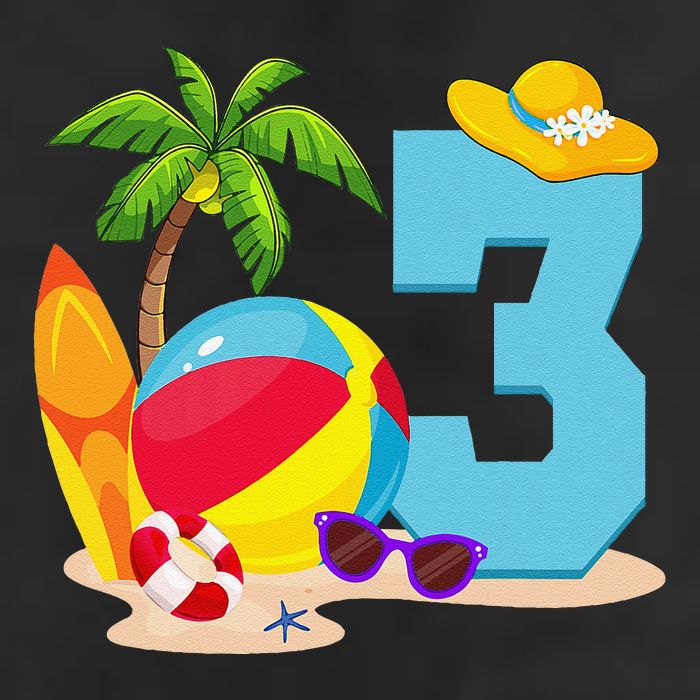 3 Year Old Beach Ball Pool Party Birthday Summer Vacation Hat